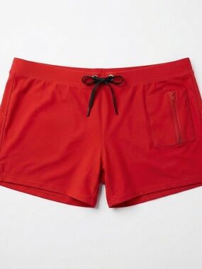 Men's Firetruck Red Swim Trunks – Size Large (US/EU)